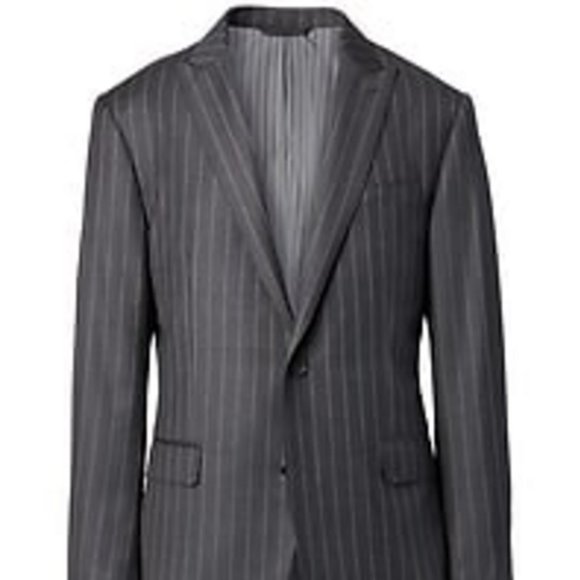 Banana Republic Wool & Cashmere Grey Pinstripe Suit w/original Garment Bag.42L - Picture 2 of 8